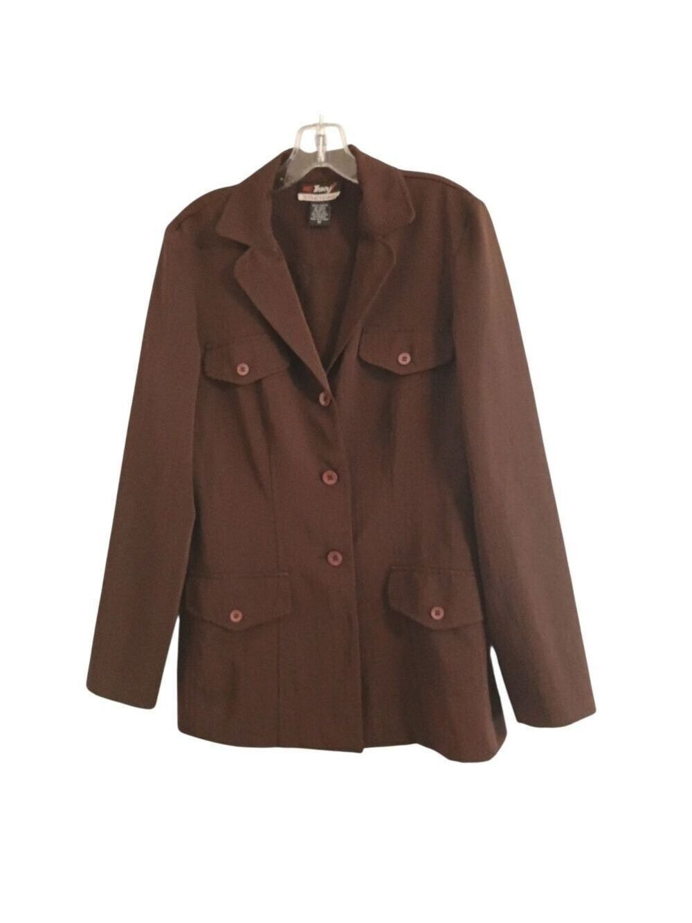 Vintage  Chocolate Brown Blazer Jacket Women’s Size 10 Retro Office